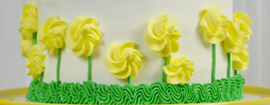 almond yellow rose cake 840